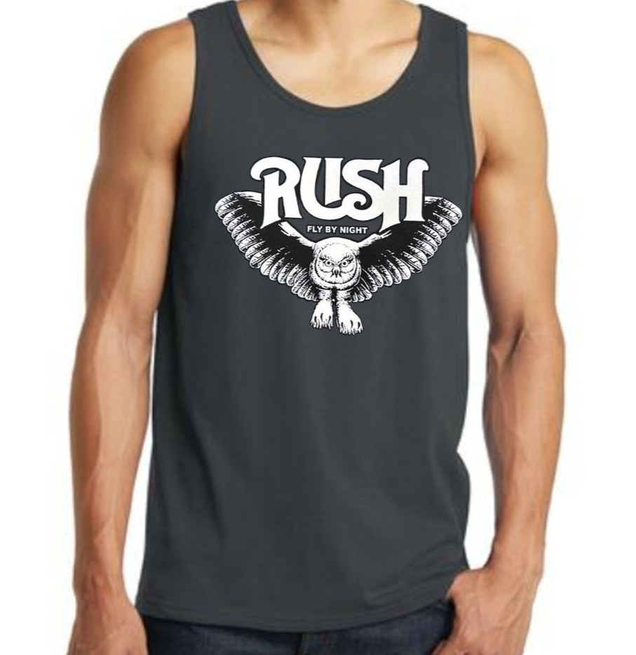 Rush Fly By Night Rock Band Men’s Tank Tops (Multiple Colors)