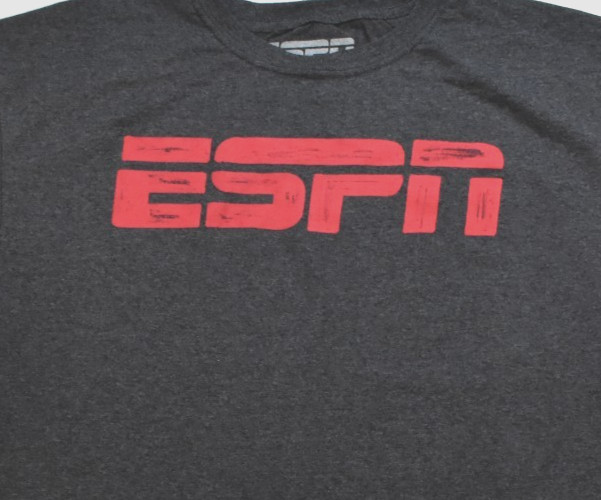 ESPN Mens ESPN Red Logo Charcoal Heather Shirt New S-2XL