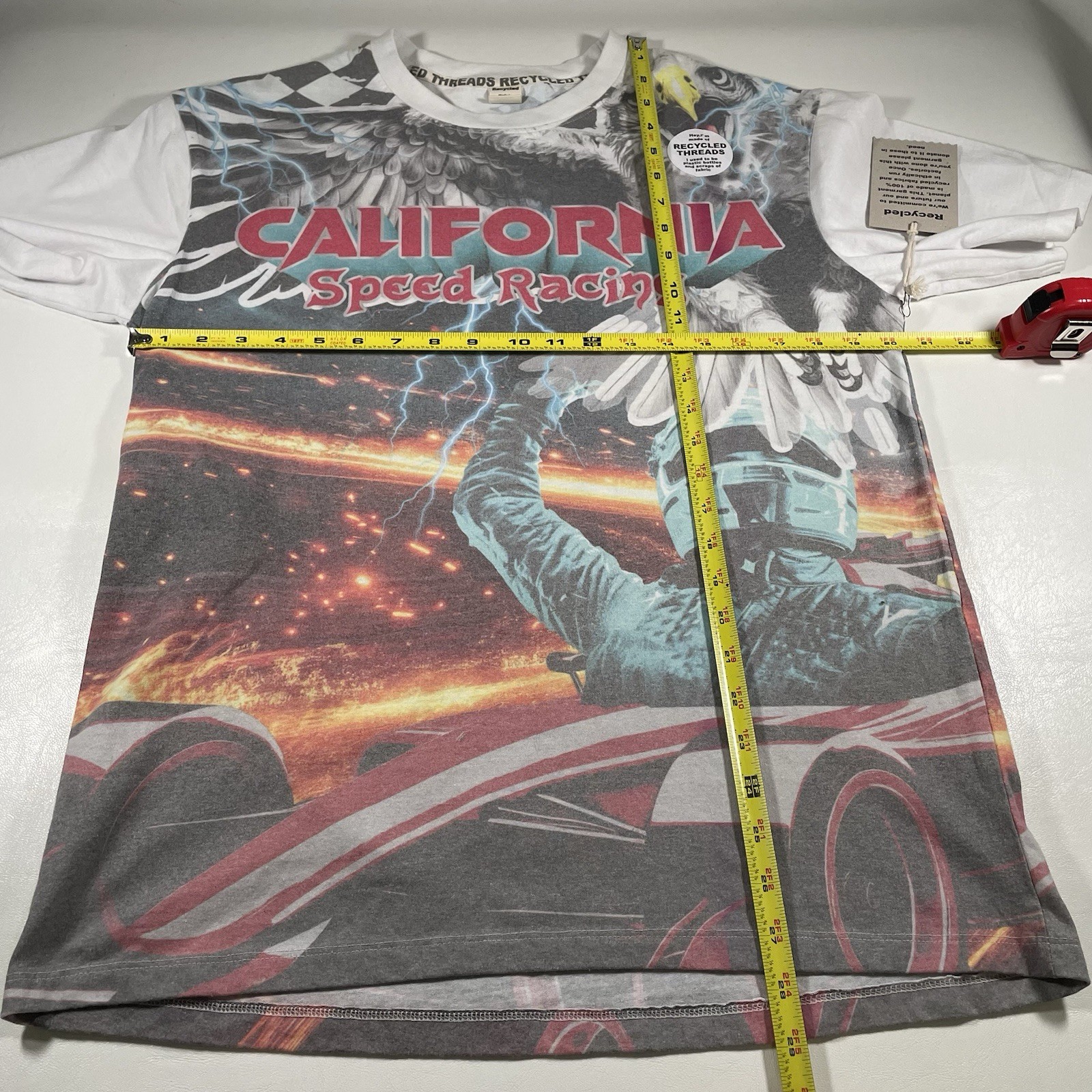 Recycled Threads California Speed Racing T Shirt M Front Back Graphic NWT Eagle
