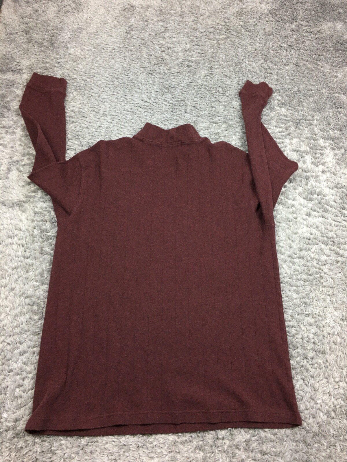 John Ashfort Mock Neck Shirt Mens Size Large Dark Red / Brown Stretch