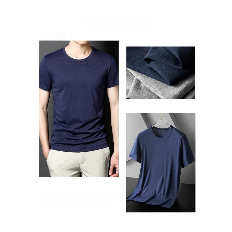 Universal Men’s Polyester Fiber Plain Crew Neck Tee Short Sleeves T-Shirt M-5XL