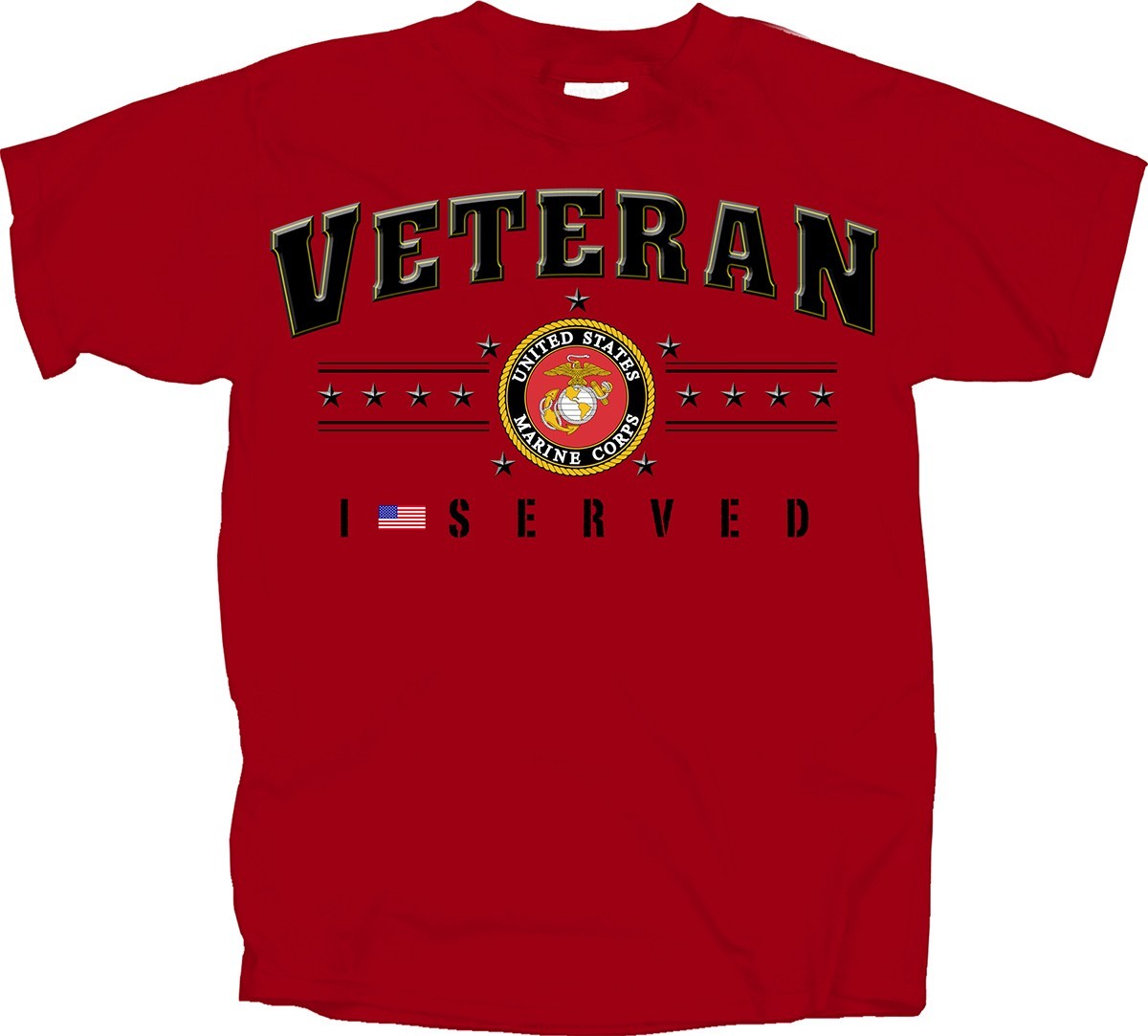 NEW MILITARY U.S. MARINES VETERANS I SERVED MEN’S RED TEE SHIRT