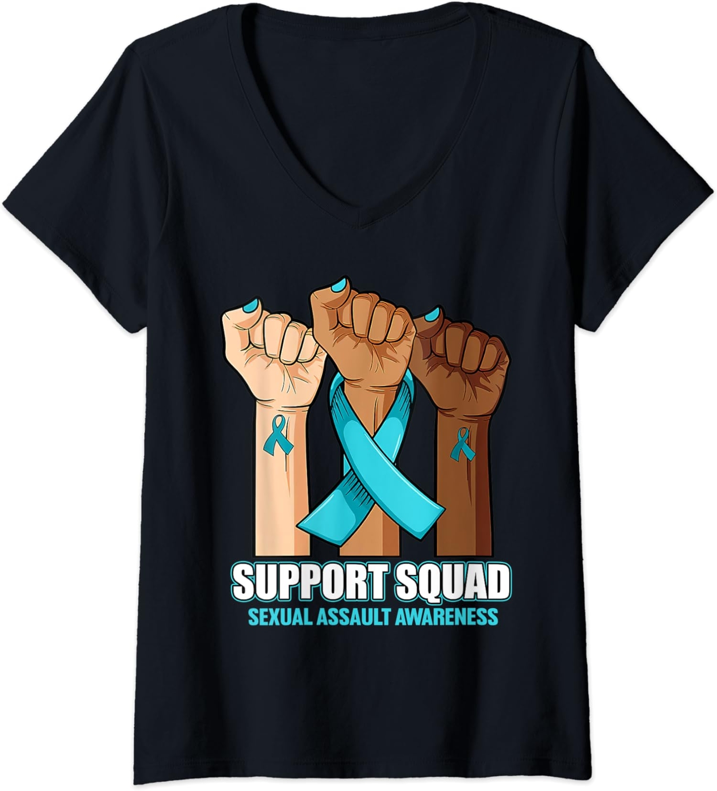 Support Squad Sexual Assault Awareness Month Teal Ladies’ O-Neck Tshirt