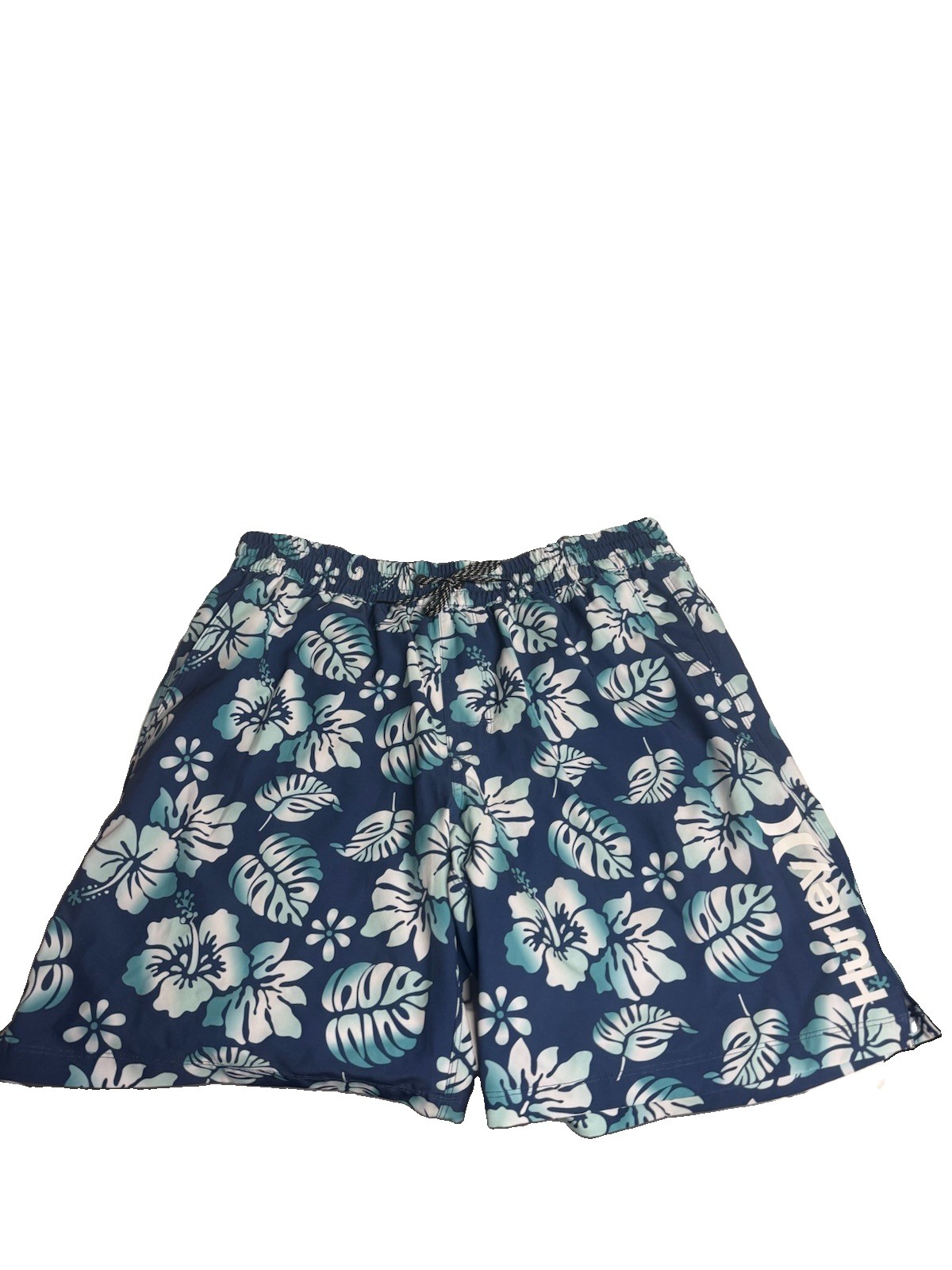 HurleyColorado Volley Swim Shorts Men XL BLue Hibiscus Floral Board Trunks