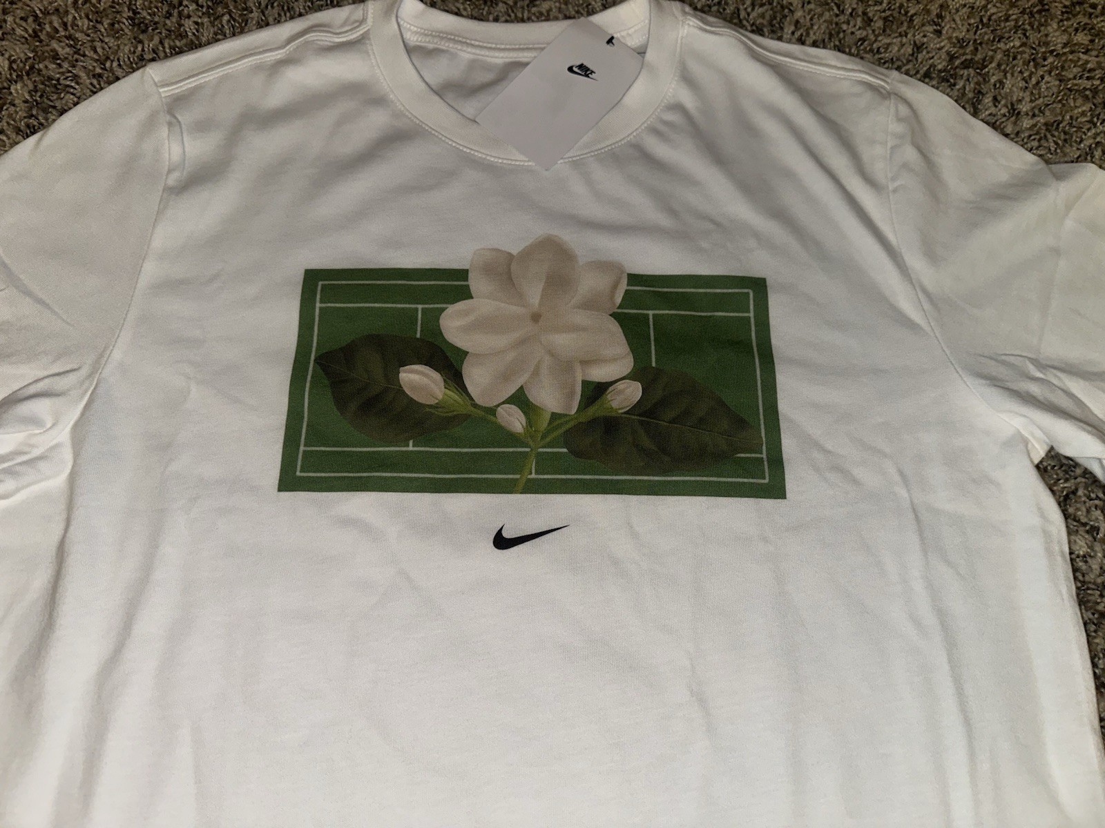 Alexandra Alex Eala NIKE By You Full in Bloom Sampaguita Shirt Men’s MEDIUM