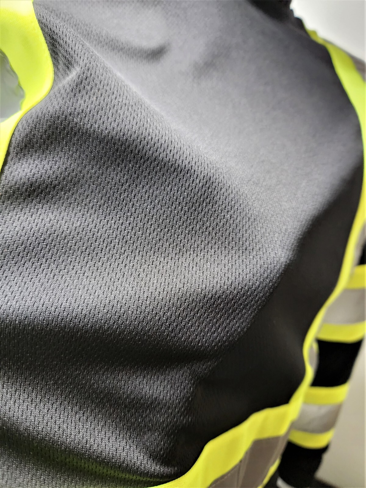 Black Long Sleeve Safety Shirt With Hoodie, Polyester Birdeye mesh Class 1