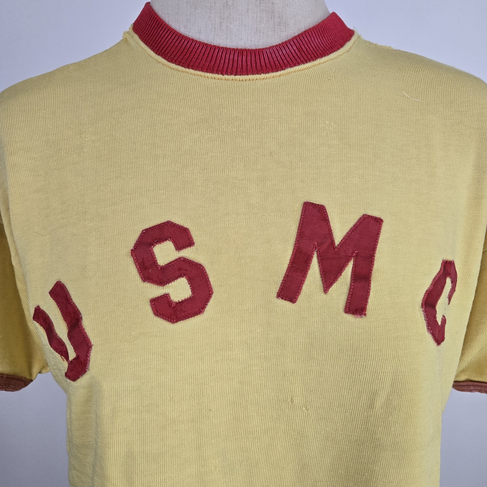 True Vintage 50s 60s Durene USMC Jersey Military Nylon Blend Light Distress Sz M