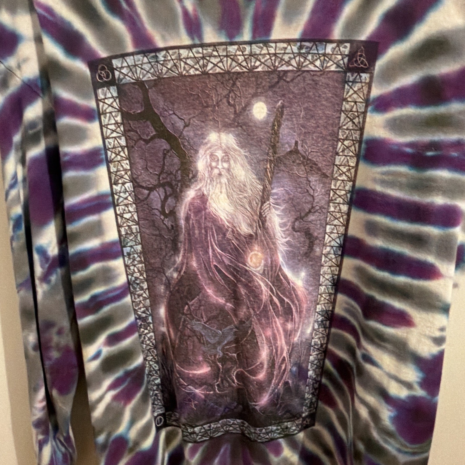 Delta Pro Weight Tie-Dye Double-Sided Graphic Crewneck Long Sleeve Tee L