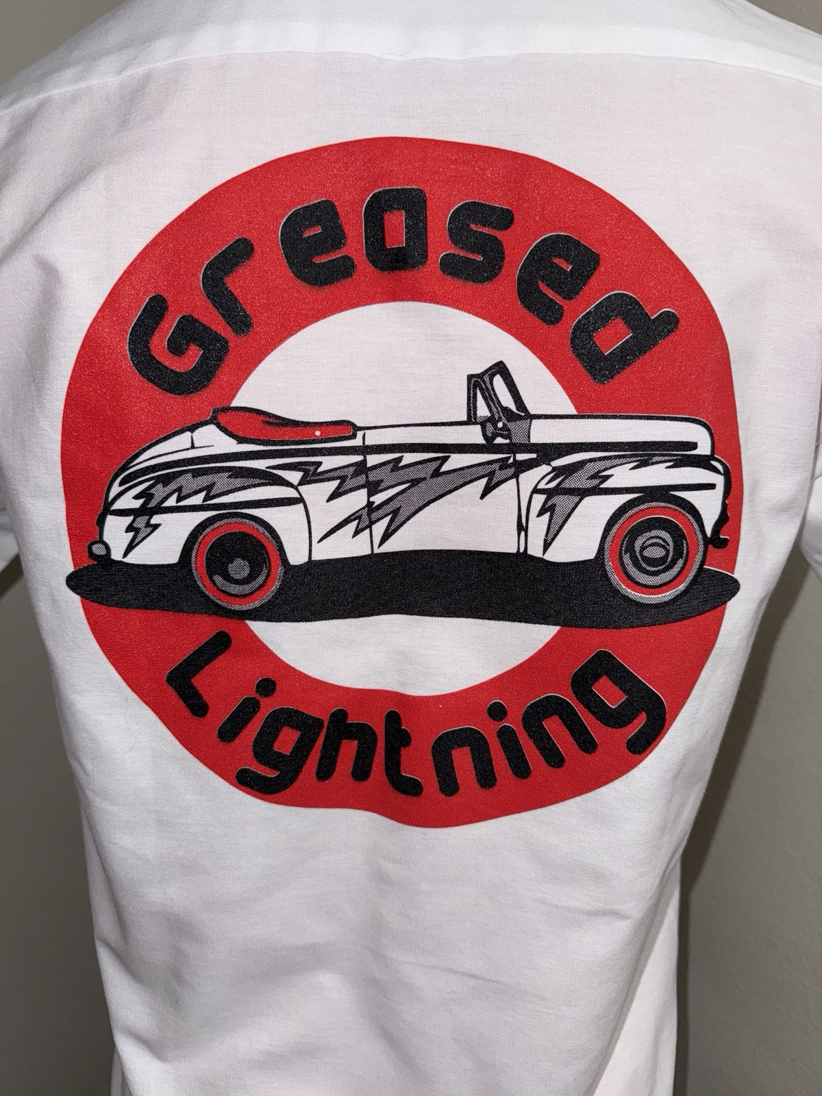 Grease Greased Lightning 1978 Movie Work Shirt Uniform Red Kap Men’s Size Small