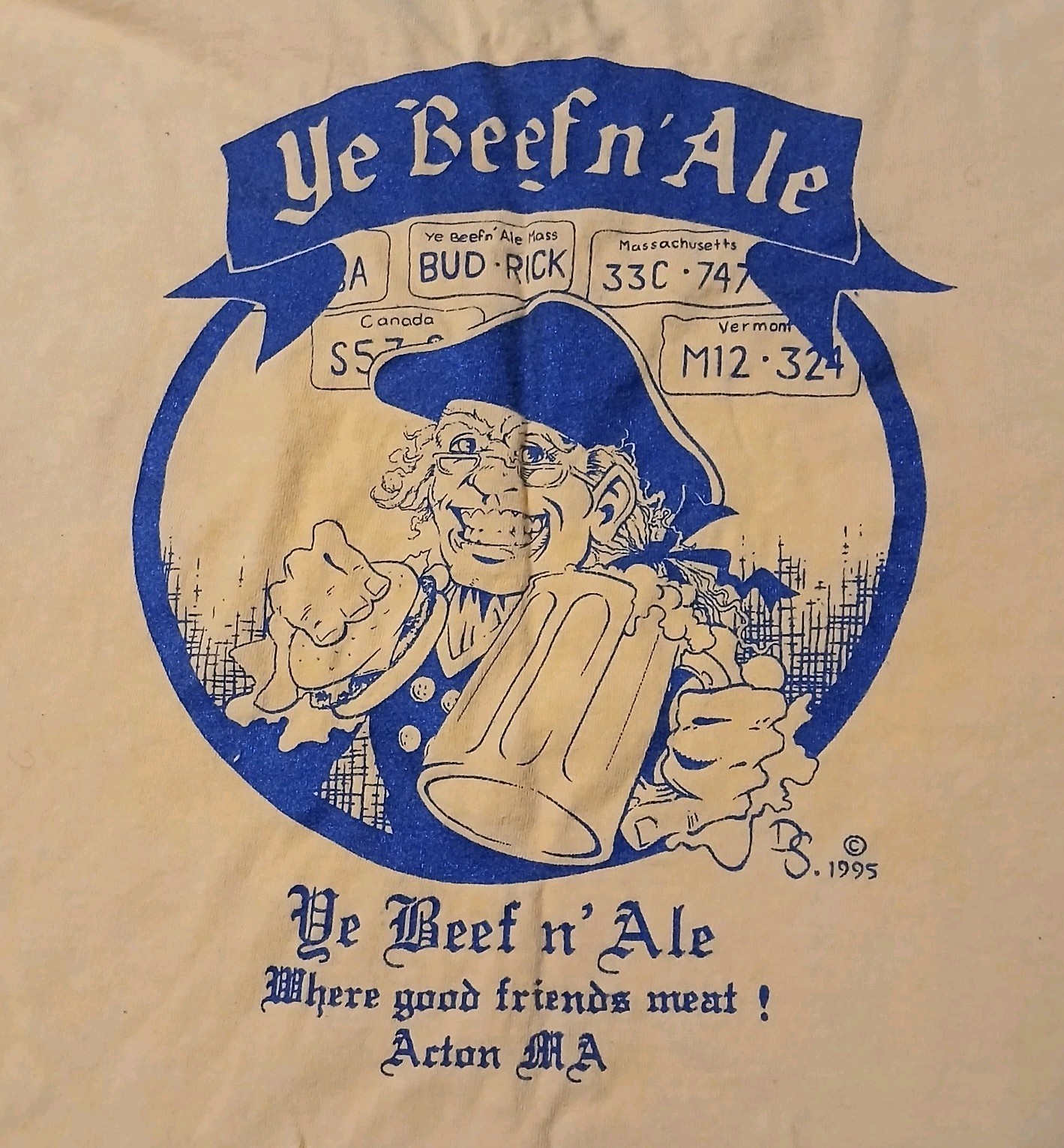 Vintage Beef N Ale Shirt 2XL Restaurant Acton Hudson Stow Maynard Massachusetts