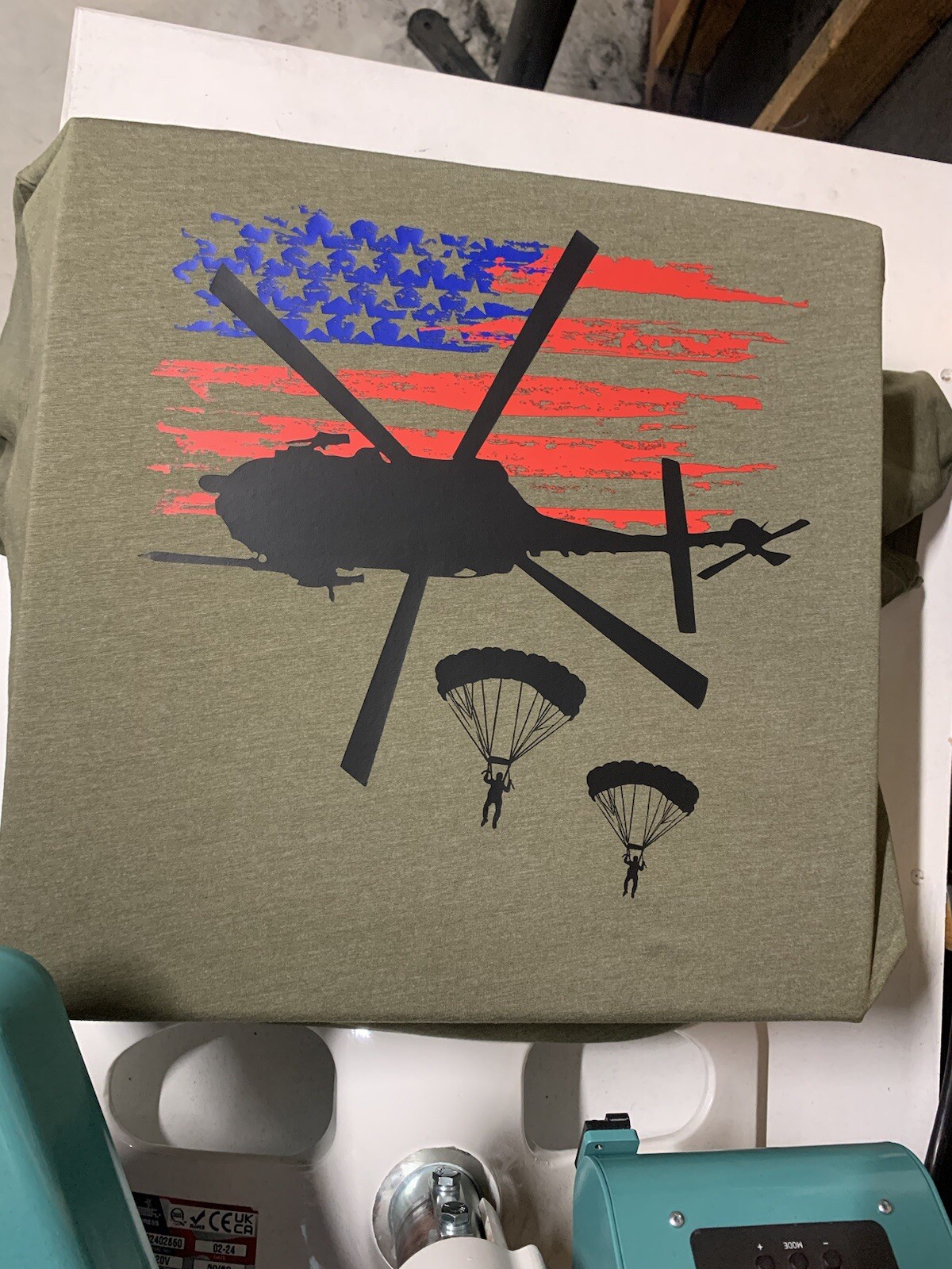 Large HackOPS 1776 (Grunt Style Fit) Army Green Paratrooper Cotton Poly Blend