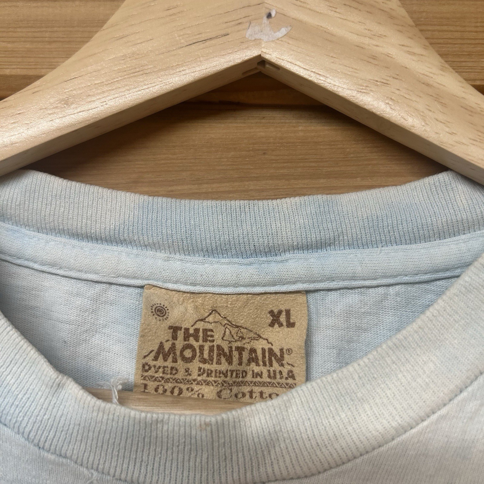 Vintage The Mountain Light Blue Tie Dye Fairy Forest Nature Graphic T Shirt L/XL