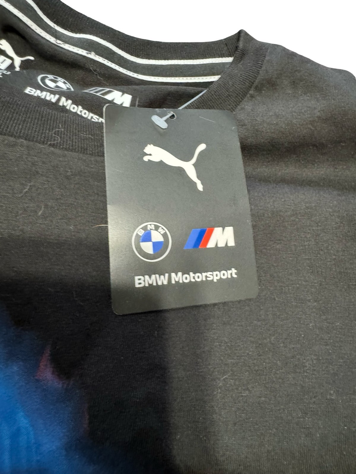 Puma BMW Motorsport Shirt Mens Medium Black Sz large Logo Graphic Racing T-Shirt