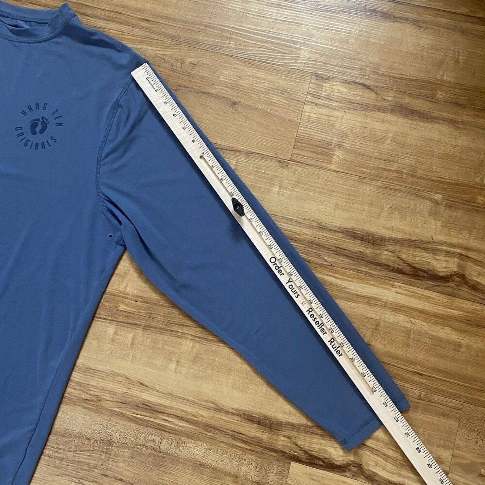 Hang Ten Mens XL Blue UPF 50+ Quick Dry Long Sleeve T-Shirt Sun Swim Rash Guard