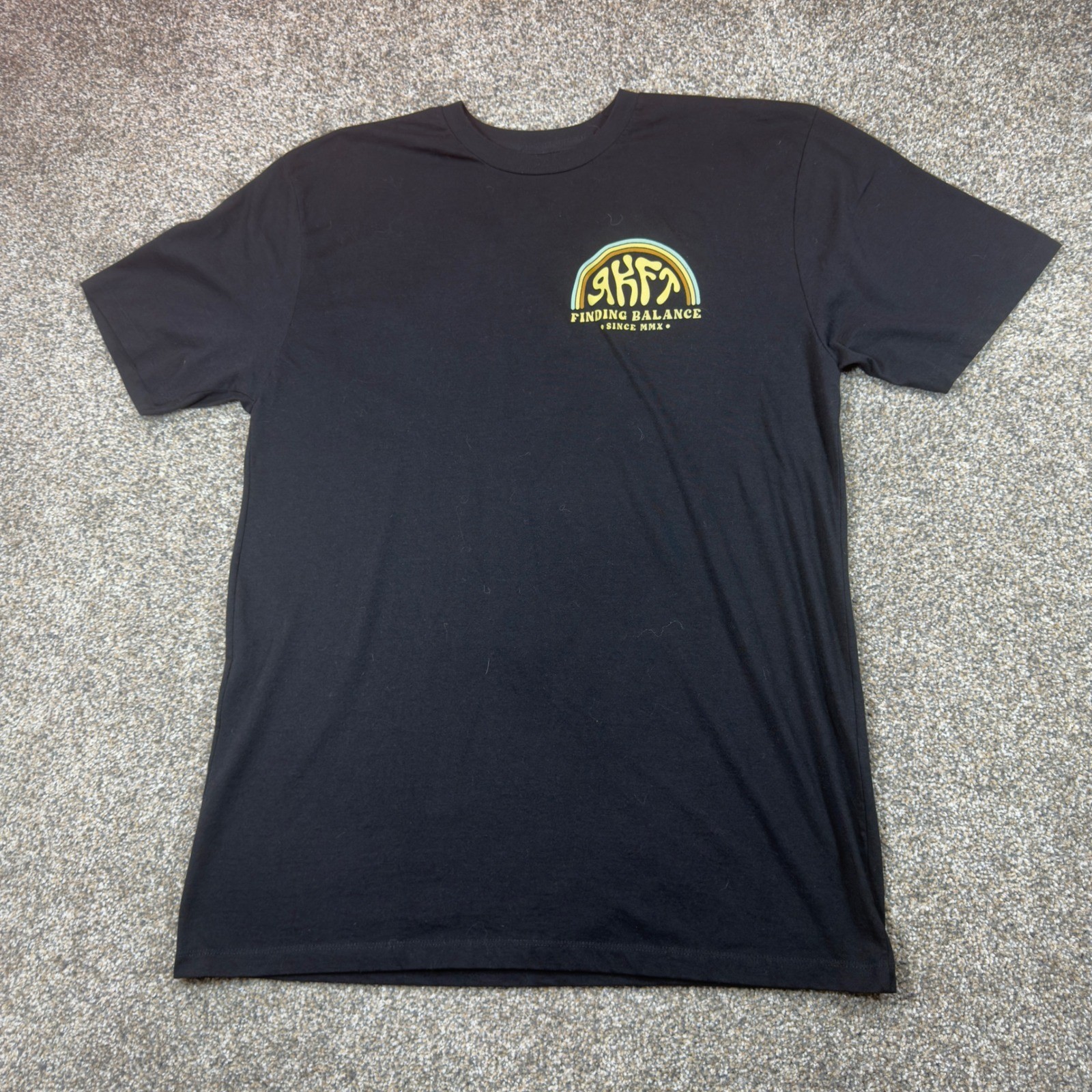 Rokfit Finding Balance Mushroom Graphic T-Shirt Mens XL Black Short Sleeve Tee