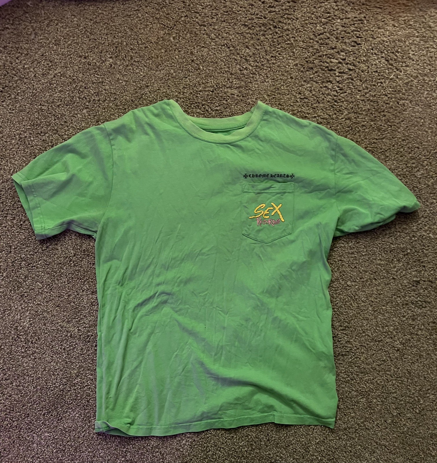 Chrome Hearts Matty Boy Sex Records Green Short Sleeve T-Shirt Large
