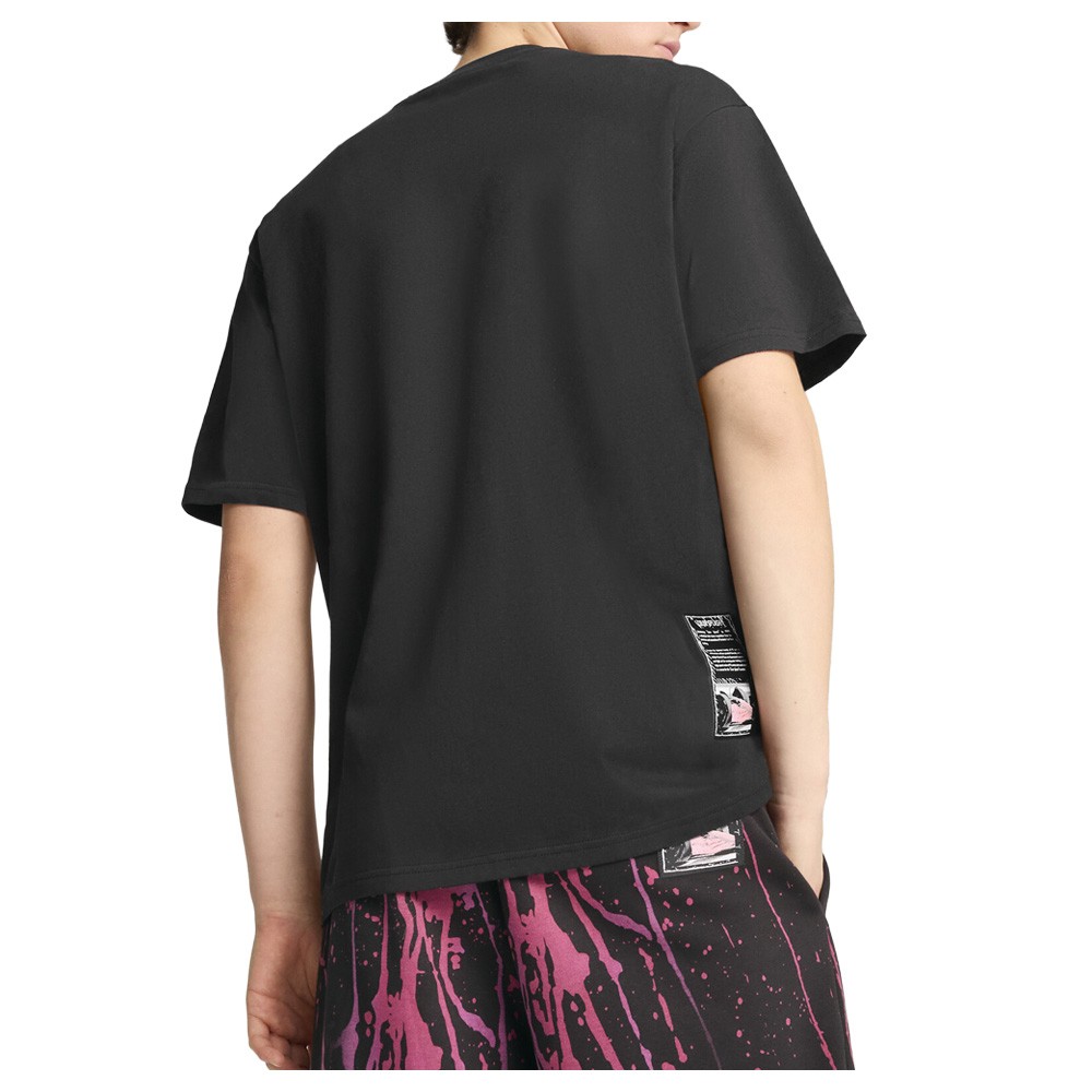 PUMA F1 Color Splash Graphic Crew Neck Short Sleeve T-Shirt Mens Black Casual To
