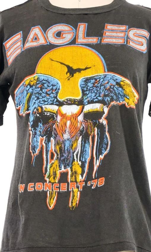 Remake 1978 Eagles in Concert Black T shirt Short Sleeve 100% Cotton NH27460