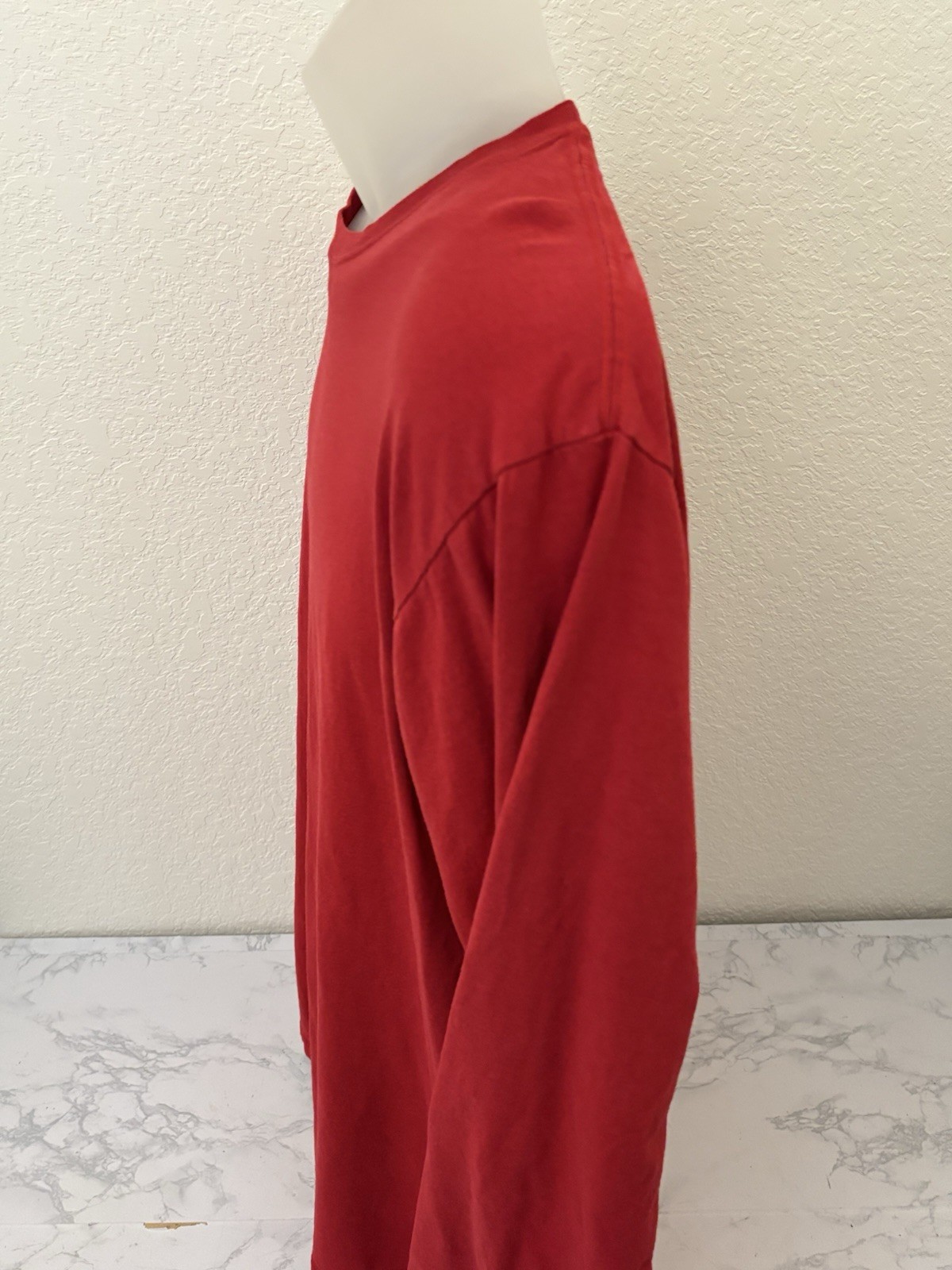 Hanes X-Temp t-shirt mens XL Red Long Sleeve crew neck Pullover Athletic Tee Z