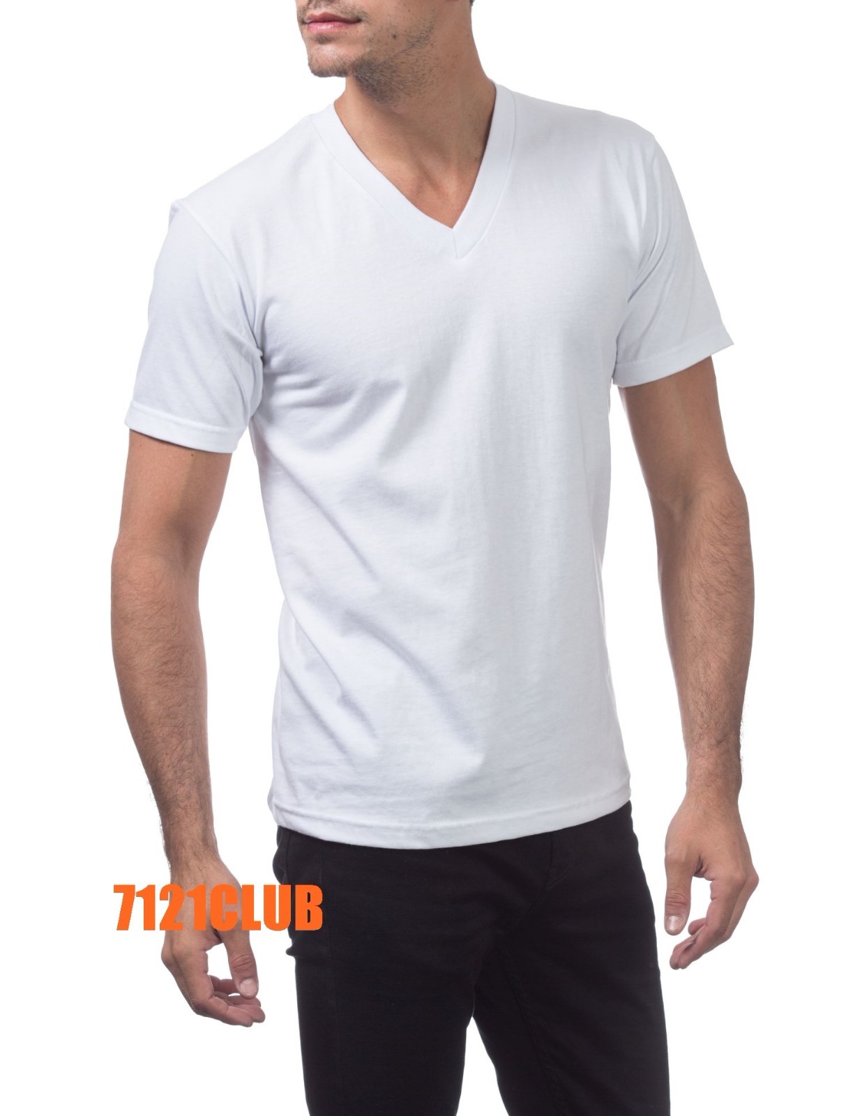 PRO CLUB MENS HEAVYWEIGHT V NECK T SHIRT PROCLUB SHORT SLEEVE WHITE BIG AND TALL