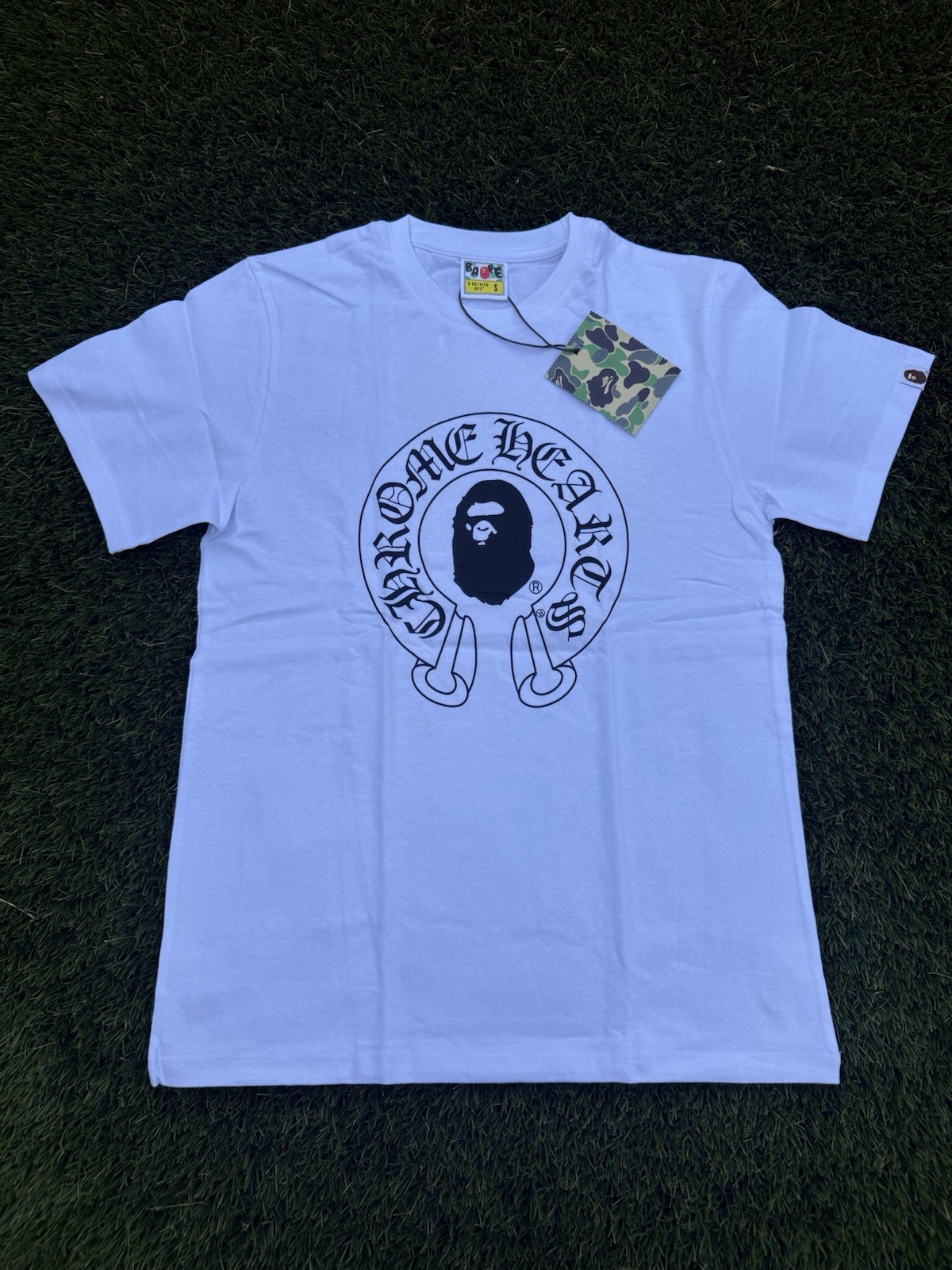 A Bathing Ape BAPE x Chrome Hearts Baby Milo White Double-Sided Tee S