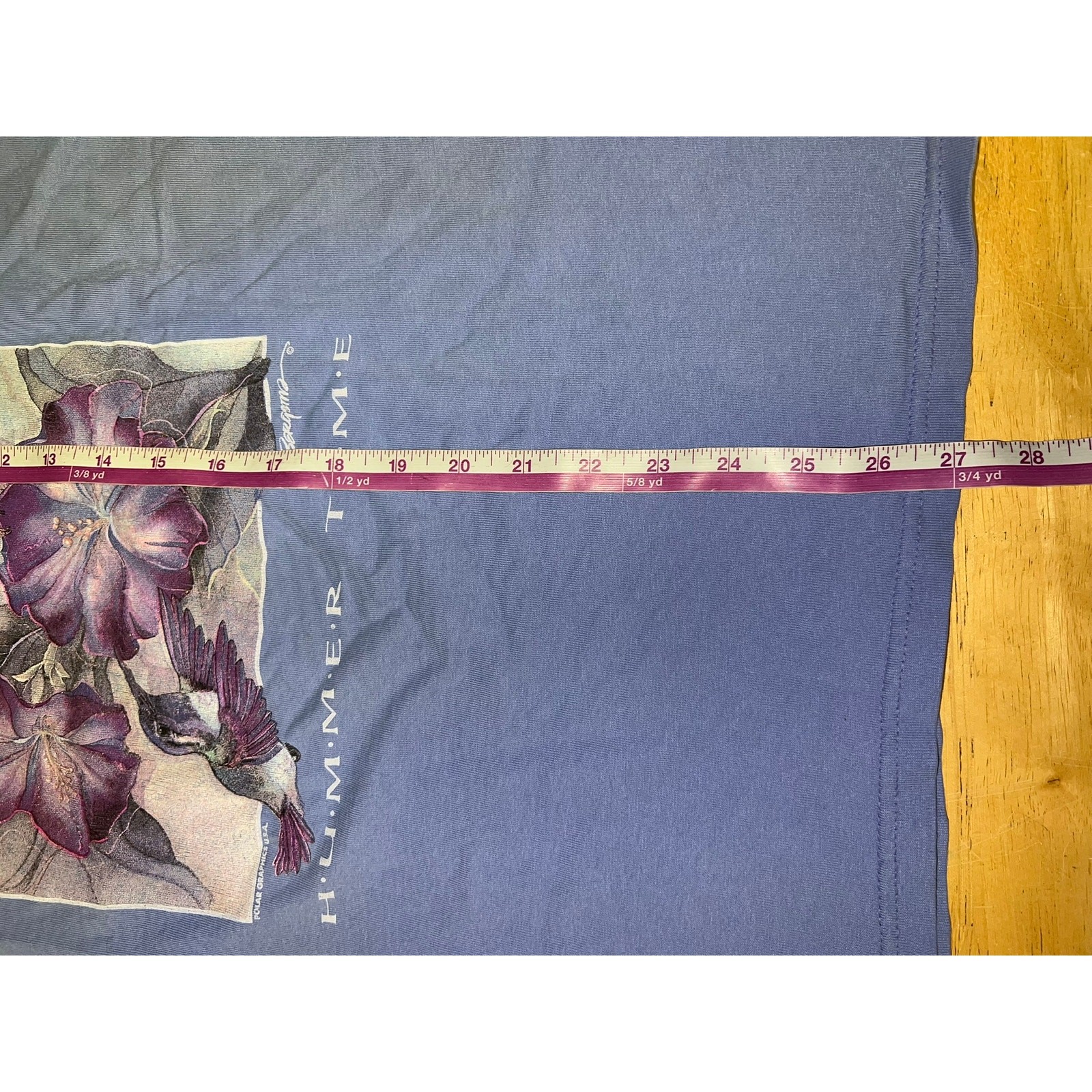 Vintage Hummingbird Shirt Hummer Time Polar Graphics Bird Flower Tee VTG Medium