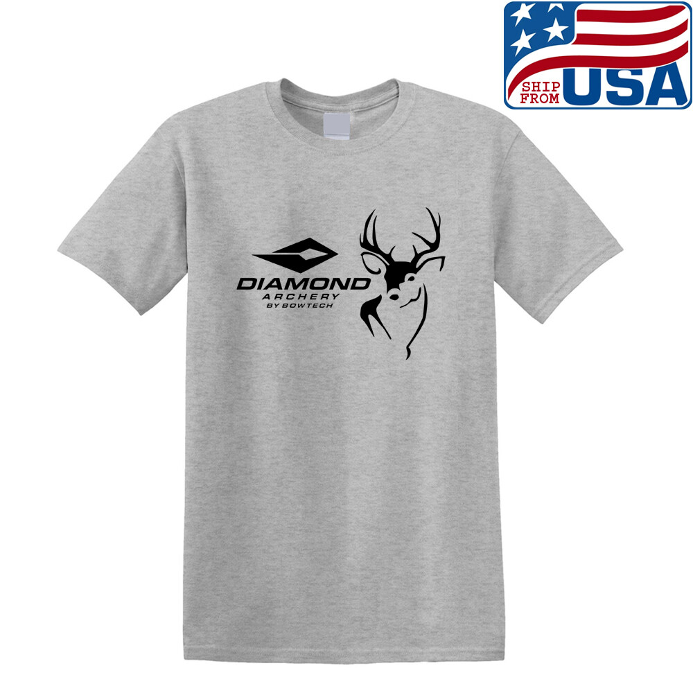 Diamond Archery Bow Men’s Grey T-shirt Size S to 5XL