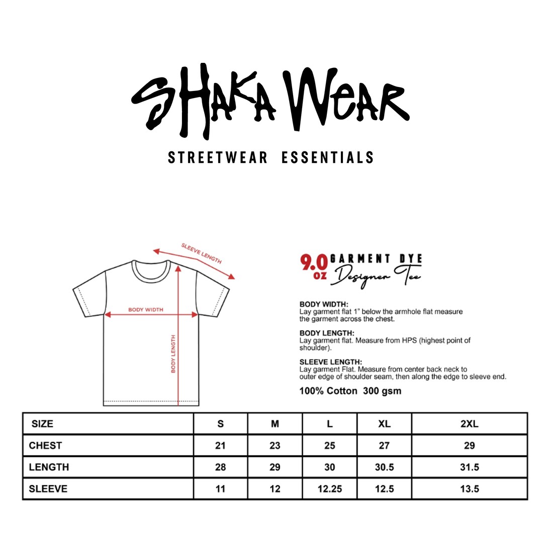 Pack Of 6 Shaka Wear GDN Mens Garment Dye Designer Tee Drop Shoulder T-Shirt