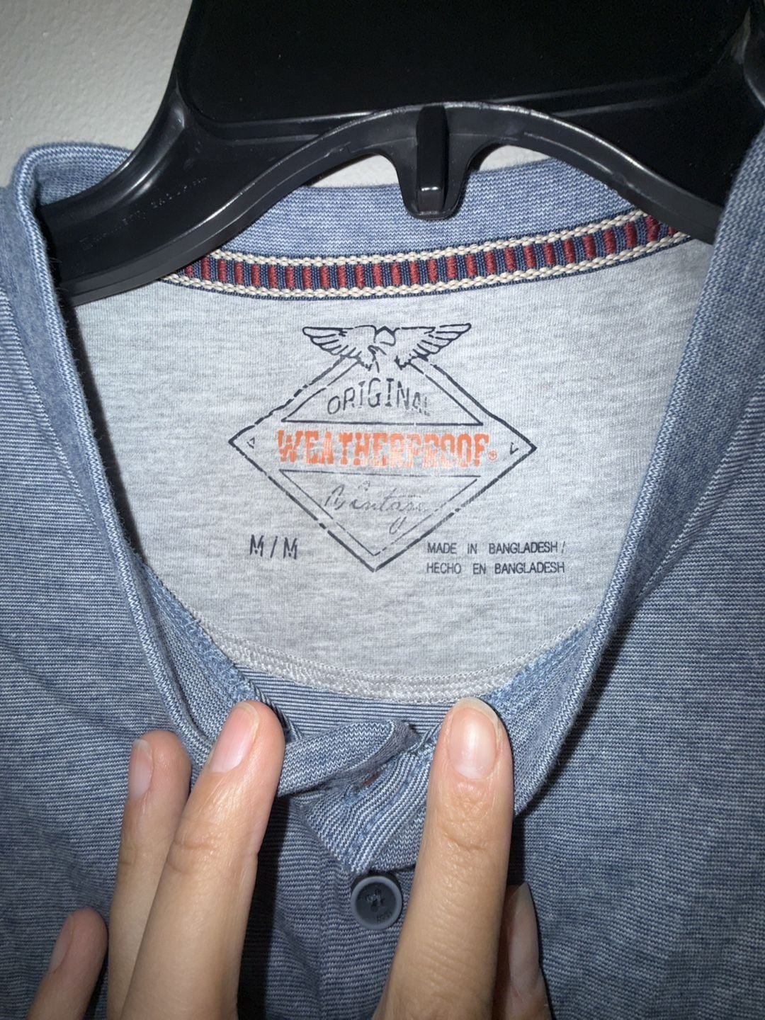 Weatherproof Vintage Long Sleeve Mixy Henley in Blue Heather