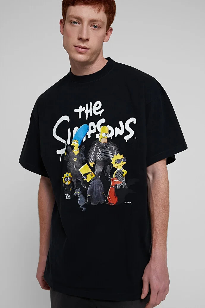 Balenciaga x The Simpsons Graphic Tee Unfit Size 1 Black Fits Like Large