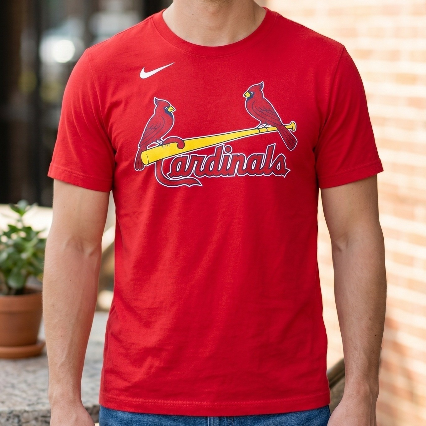 Nike Men St Louis Cardinals Nolan Arenado 28 MLB Player T-Shirt Red Short Sleeve