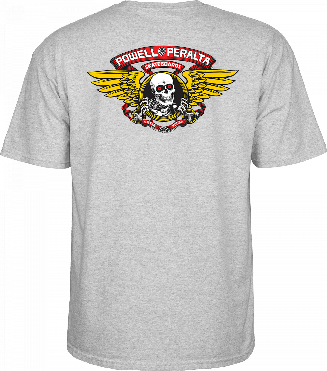 Powell Peralta WINGED RIPPER Skateboard T Shirt ASH GREY