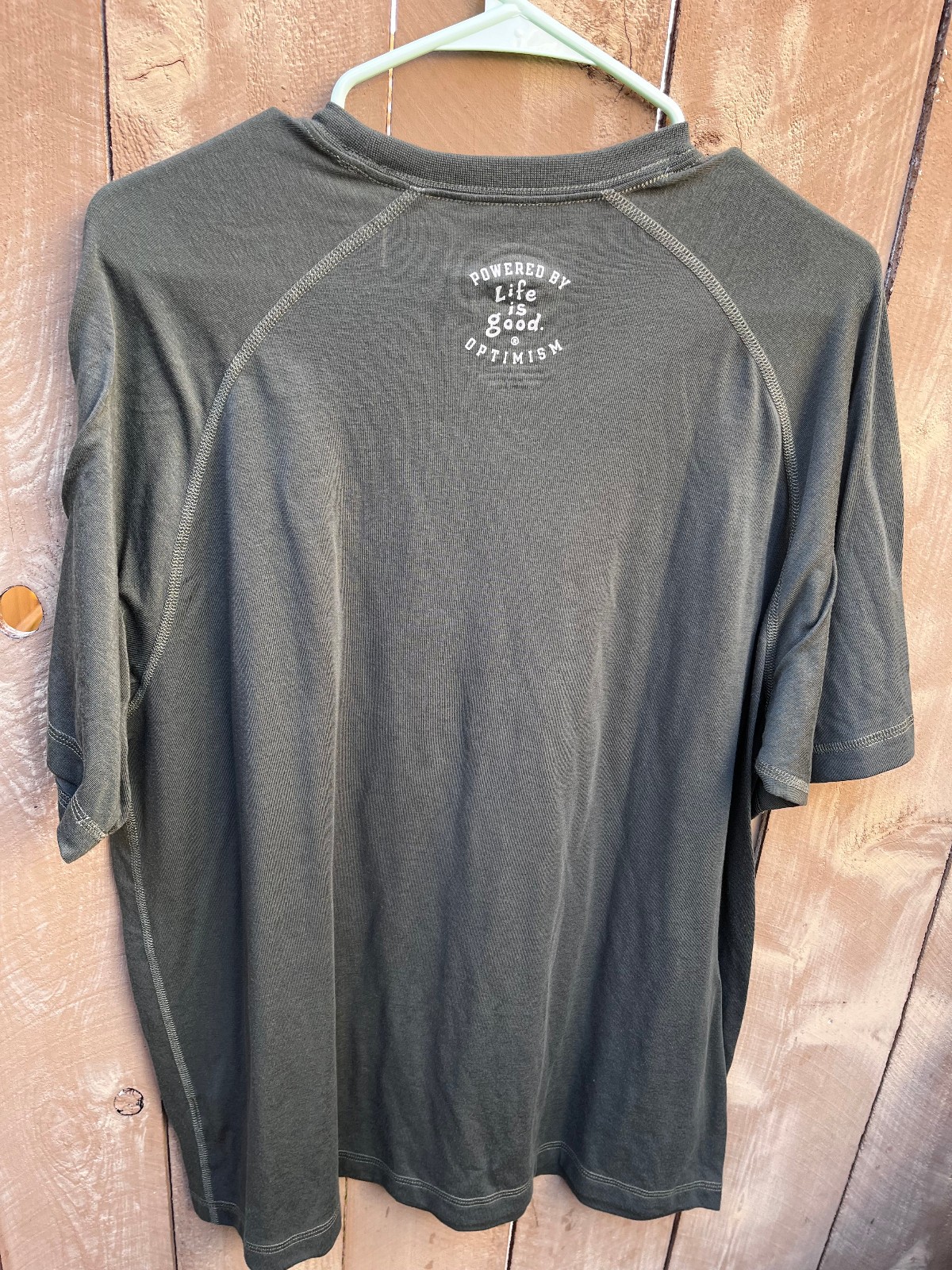 Life is Good Enjoy The Ride Bicycle Graphics Semi-Fitted GREEN T-Shirt Men’s L