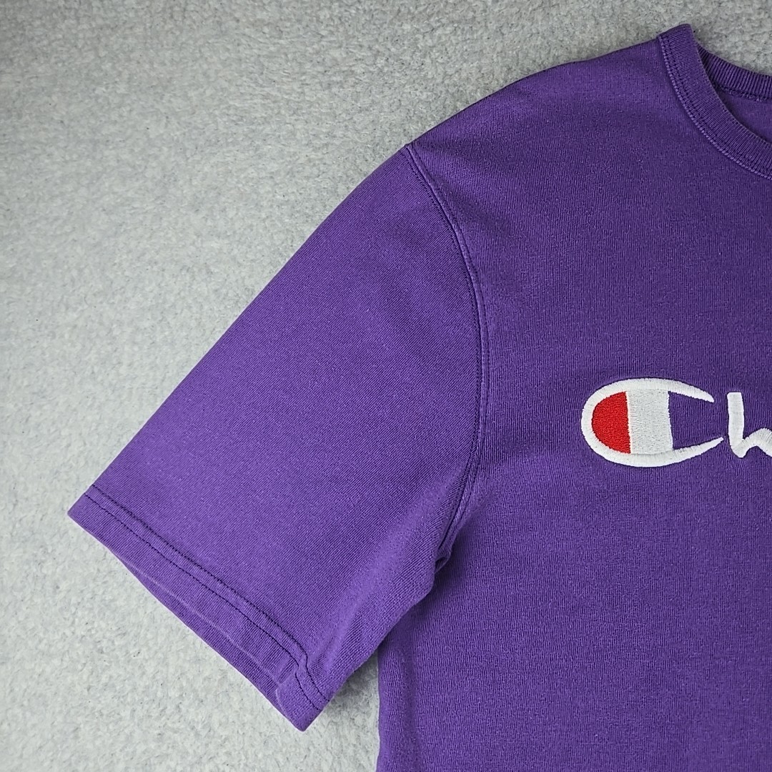 Champion Embroidered Logo T-Shirt Men’s Size Medium Purple Classic Sportswear
