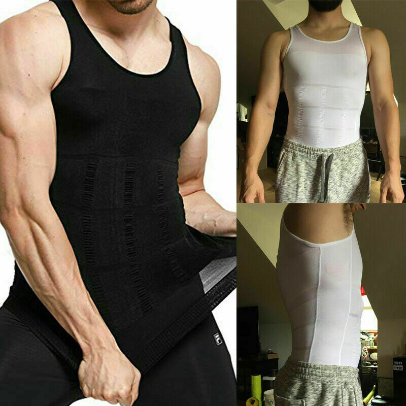 SecondSkin Men’s Shaper Cooling T-Shirt Slimming Body Shaper Compression Tops US