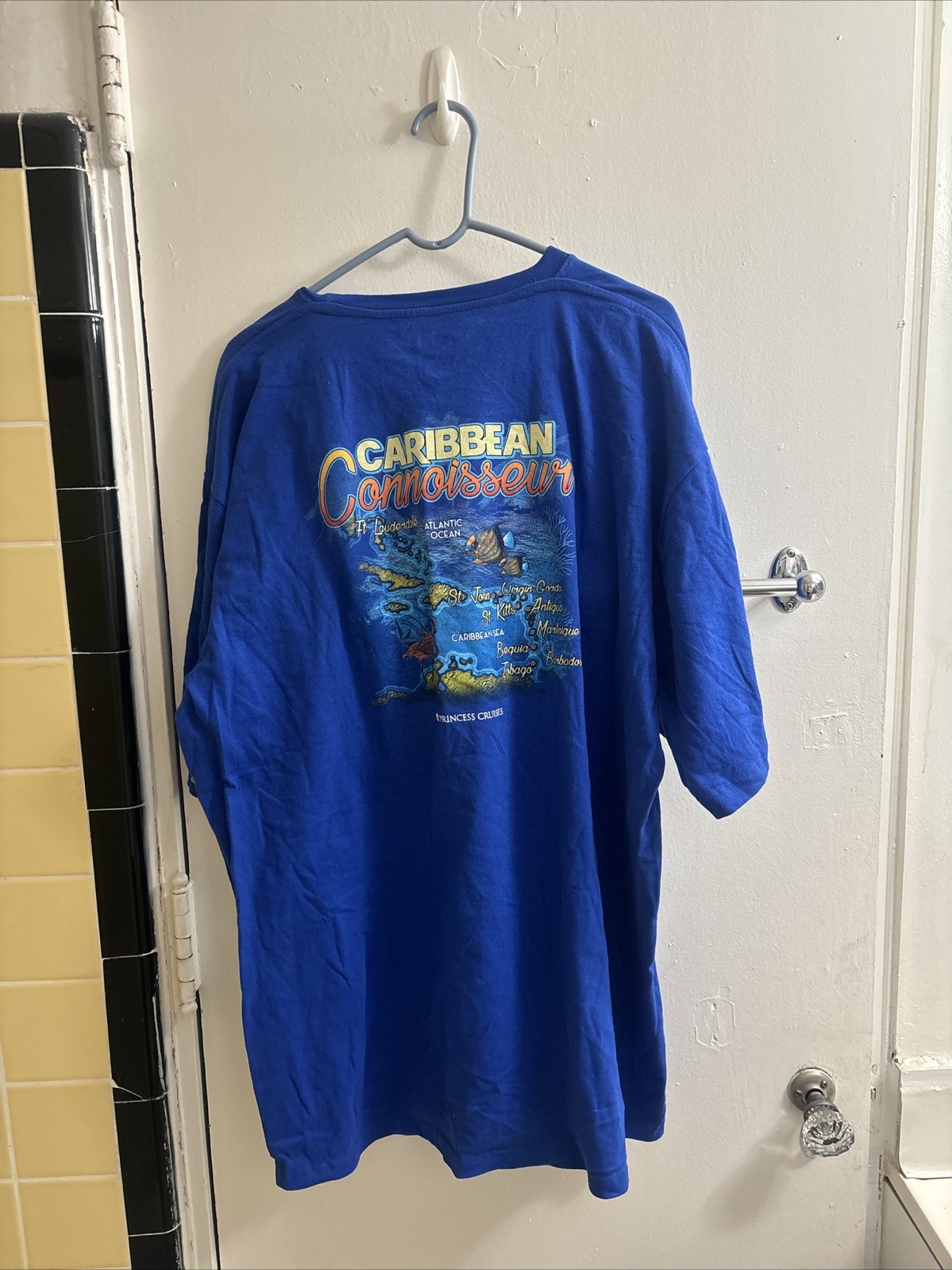 Caribbean Connoisseur T-shirt, Princess Cruises Blue Two-Sided Unisex XXL NWT