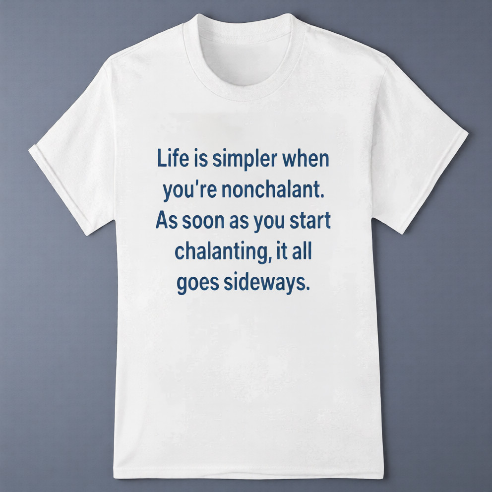 Life Is Simpler When Youre Nonchalant As Soon As You Start Chalanting T-Shirt