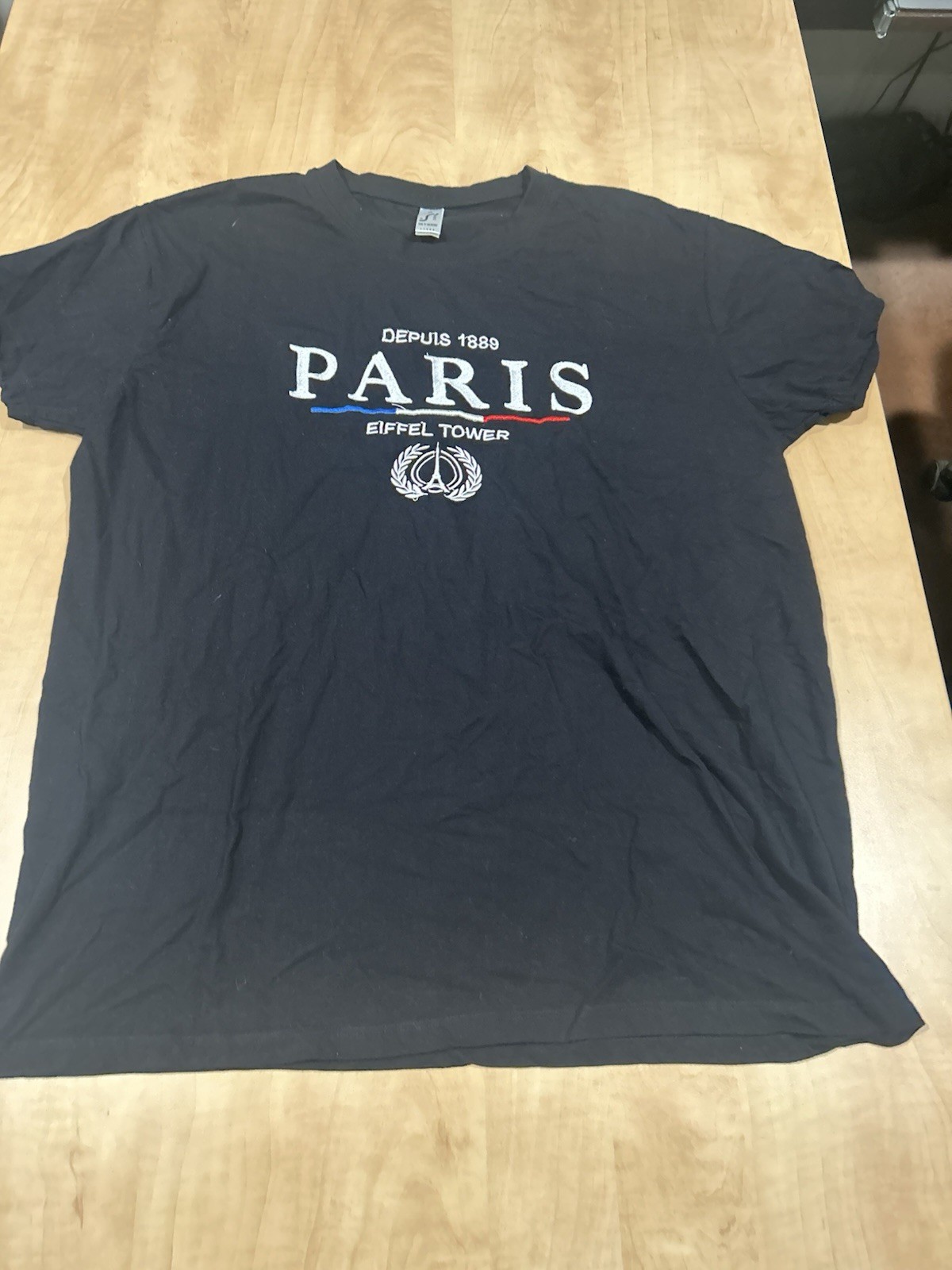 Depuis 1889 Paris Eiffel Tower Sol’s Regent T-Shirt XXL Black Unisex Souvenir