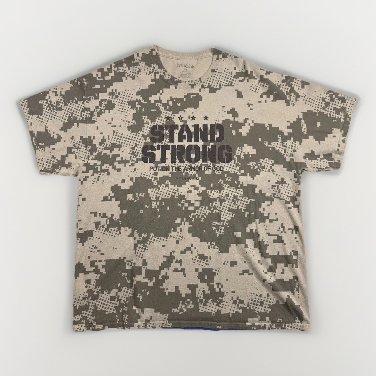 Kerusso T Shirt Mens 2XL Digital Camo Ephesians 6:13 Graphic Tee Jesus Bible