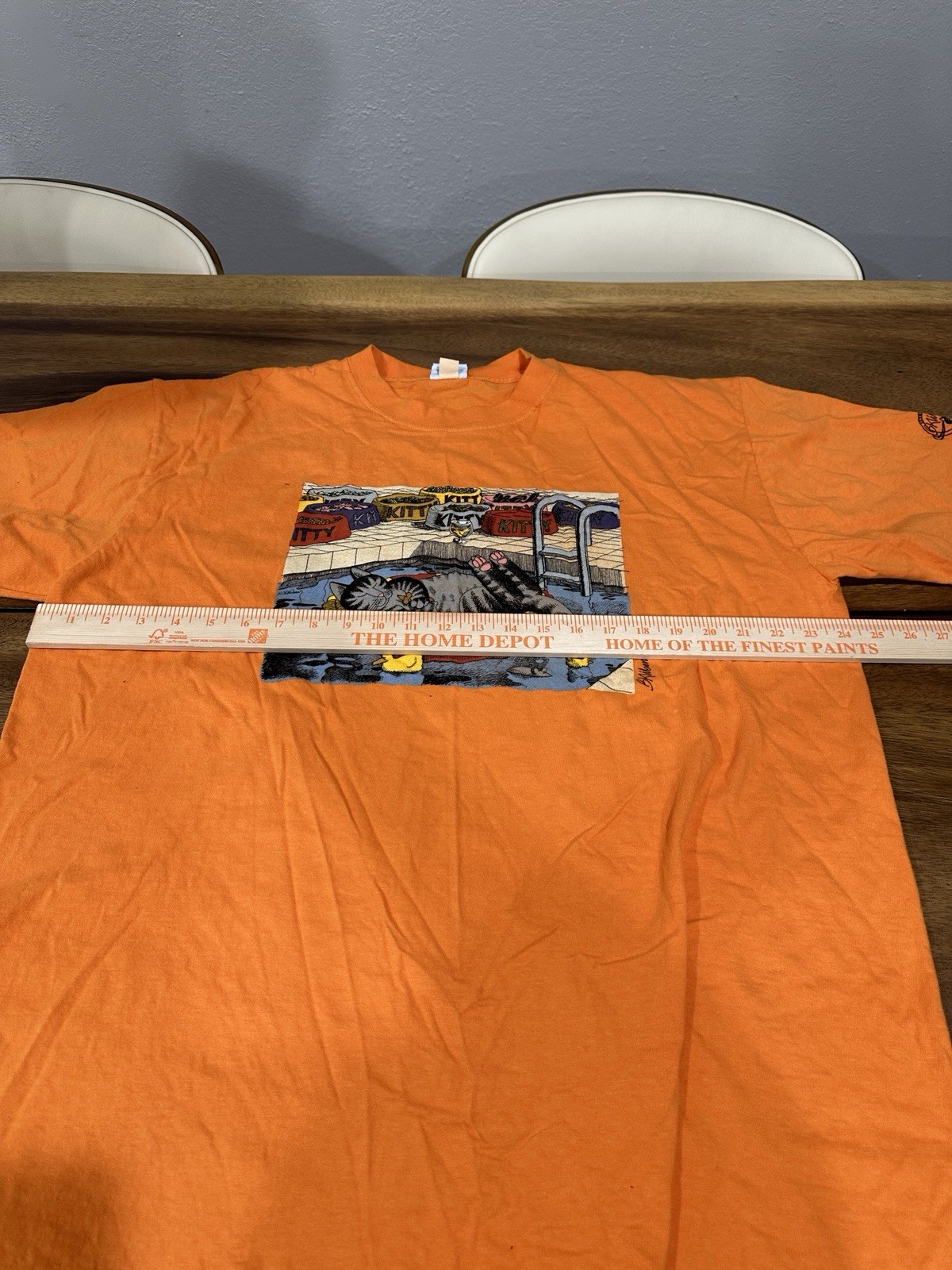 Crazy Shirts Hawaii Adult XL Vintage B Kliban Apricot Dyed Cat Poolside T Shirt