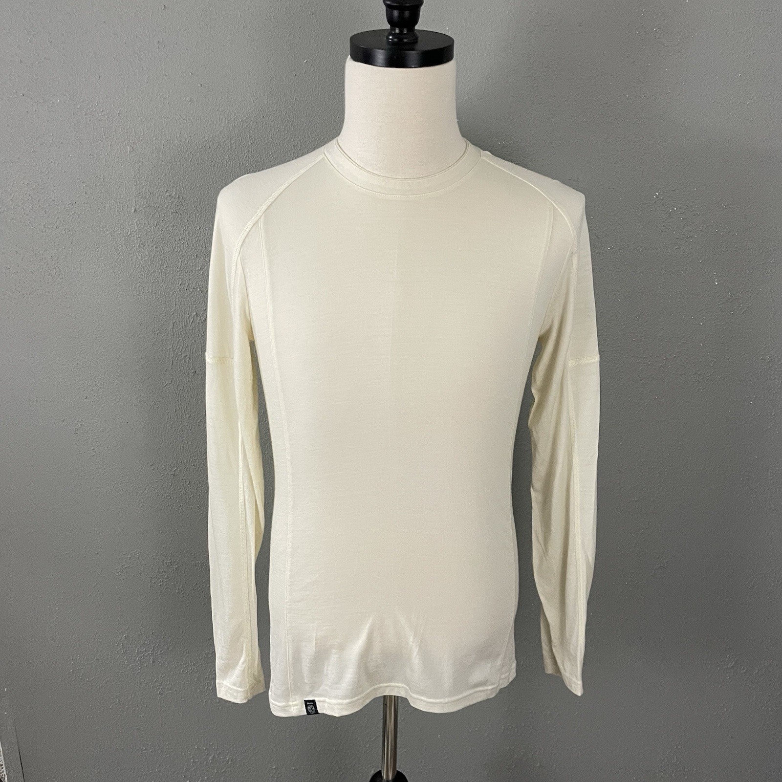 Decathlon Forclaz Mens Shirt S Ivory Bone Wicking Anti Odor Base Layer Merino
