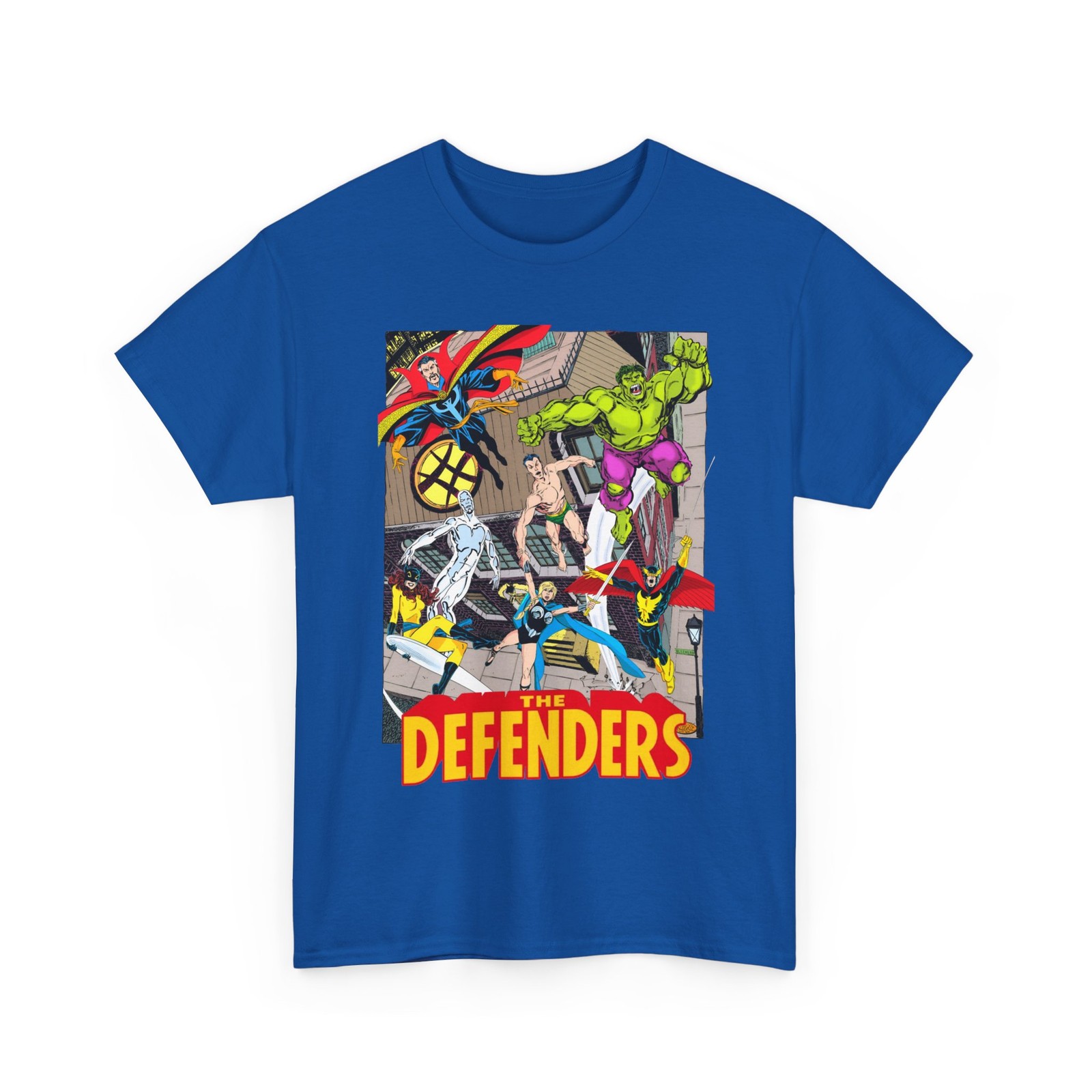 Defenders T-Shirt John Byrne Art Marvel Hellcat Namor Hulk Vintage-Style Tee