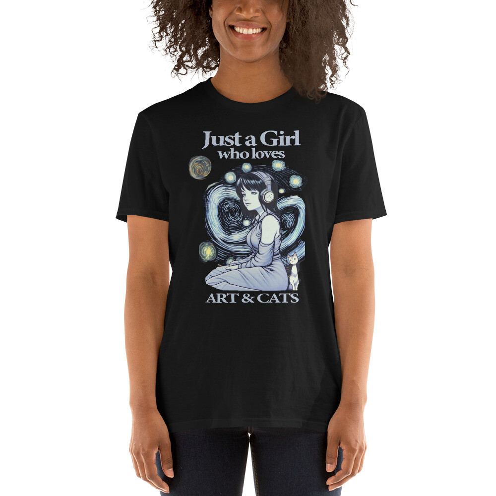 Just A Girl Who Loves art and cats T-Shirt