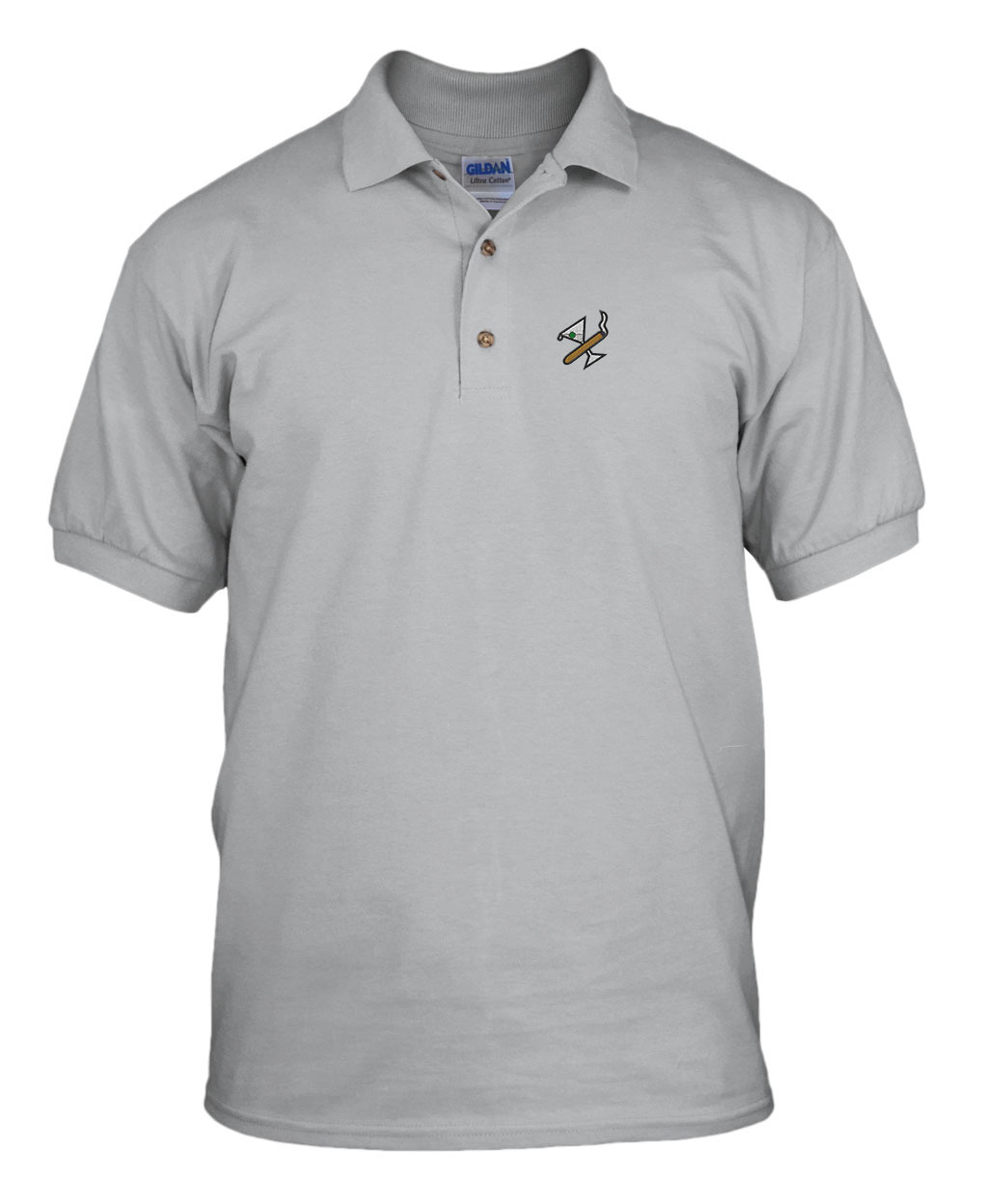 CIGAR AND MARTINI LOGO BARTENDER Embroidery Embroidered Unisex Golf Polo Shirt