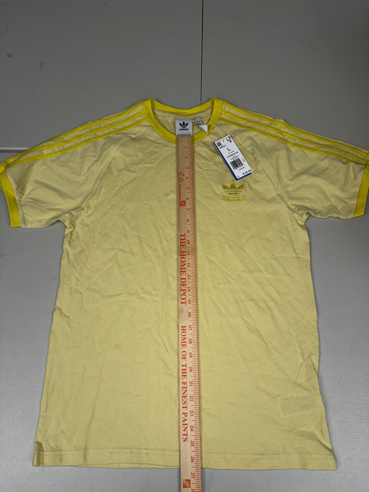 ADIDAS 3-Stripes California Tee Originals Powder Yellow JN7021 Pick Size NWT