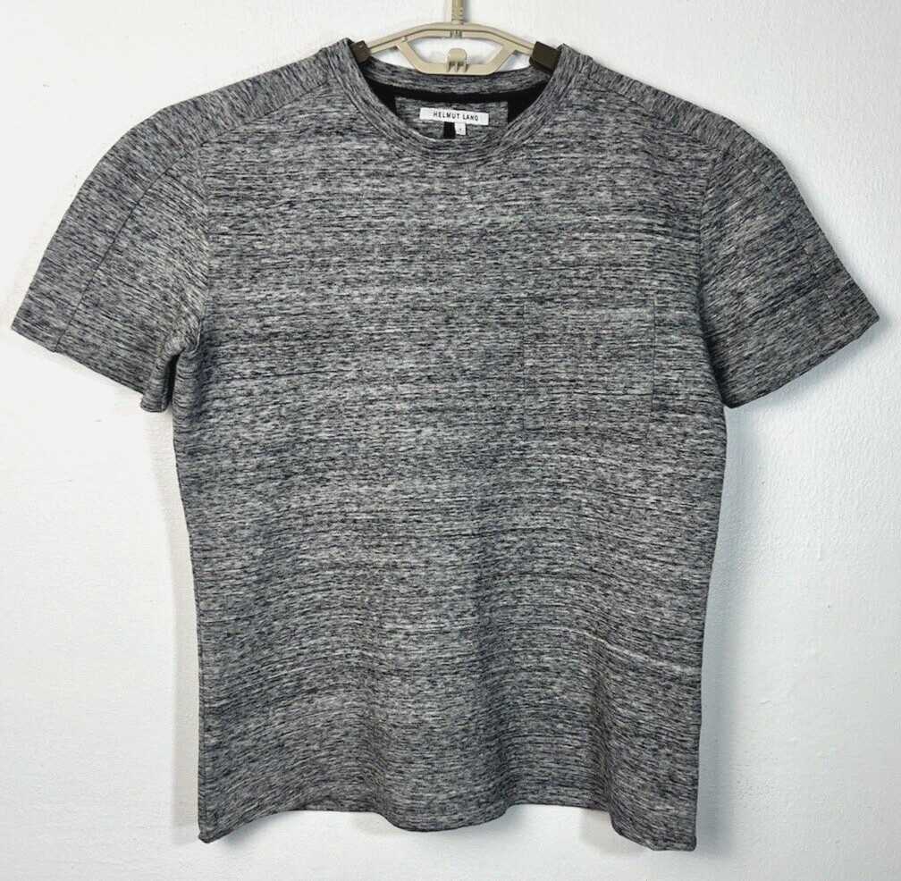 Helmut Lang Size Small Grey Cotton/Nylon Melange Packet Tee