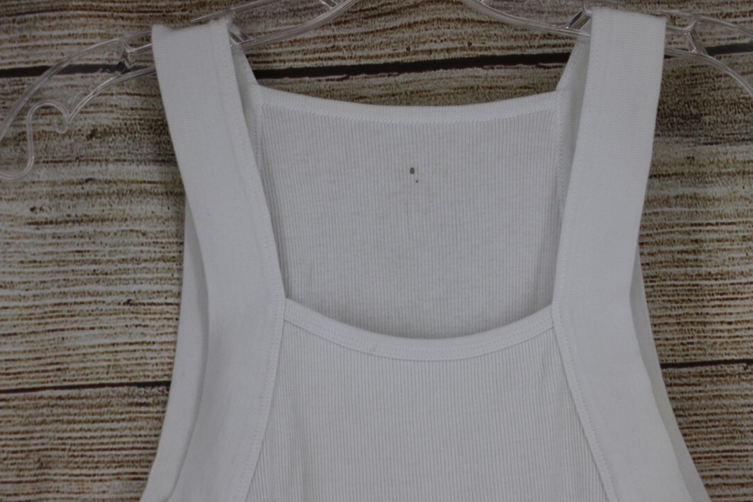 Mens XL White Ribbed Tank Top Sleeveless Undershirt A Shirt Basic Cotton