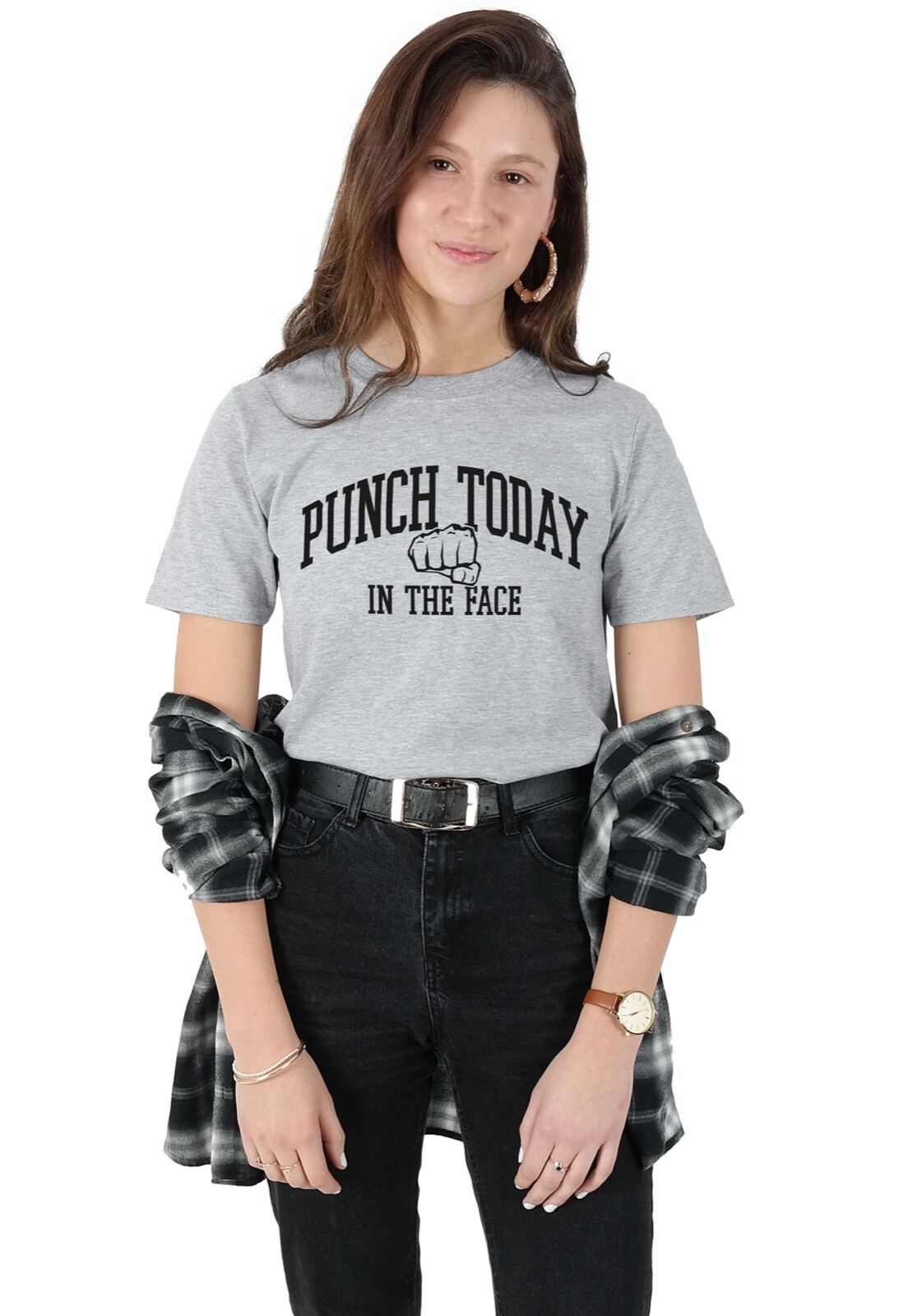 Punch Today In The Face T-shirt Tee Funny Motivational Gift Fitness Workout Gift