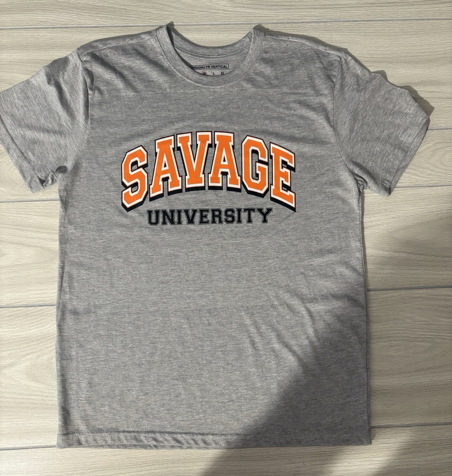 BROOKLYN VERTICAL Grey T Shirt Men’s Size M