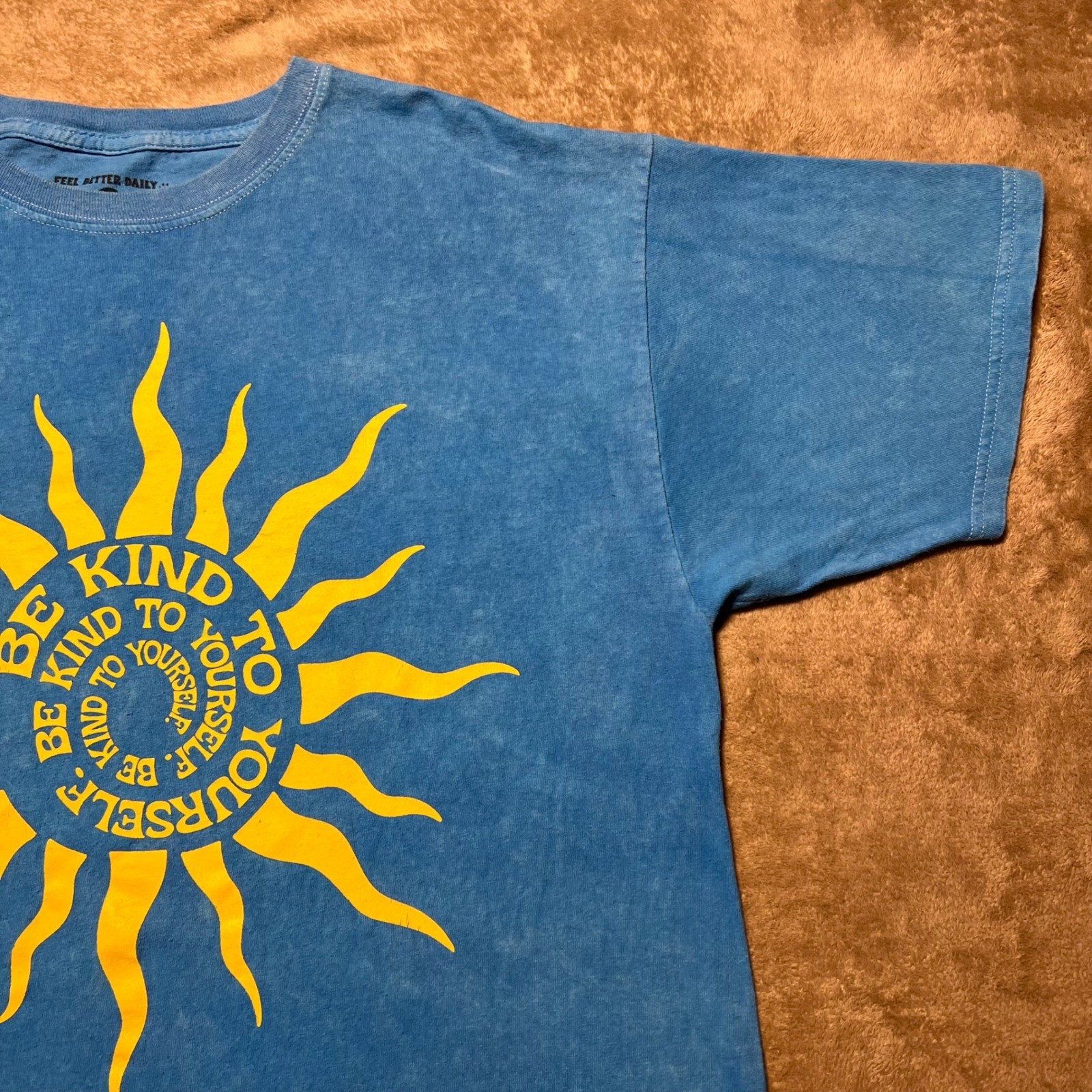 Feel Better Daily Mens Blue Mineral Wash Be Kind To Yourself Sun Graphic Large